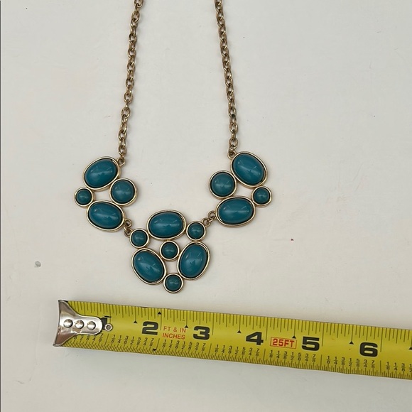 Elegant Gold and Blue Statement Necklace - Picture 3 of 6